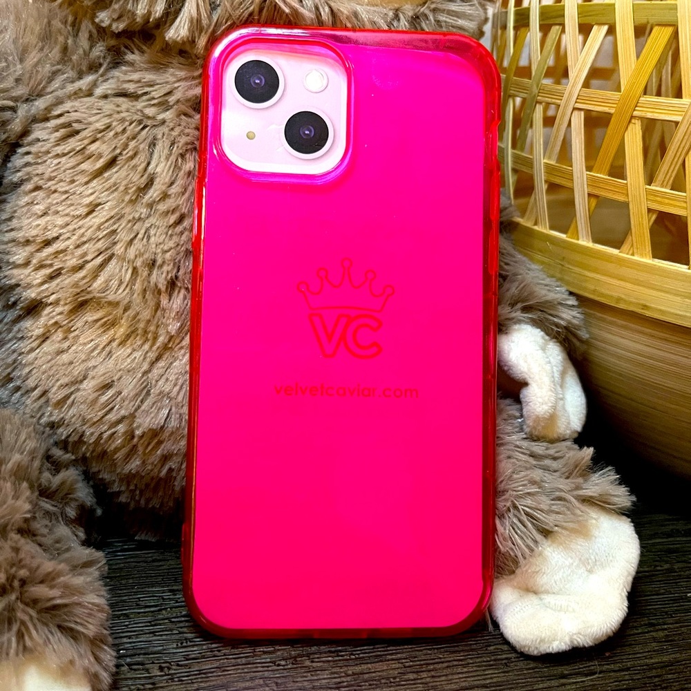 Hot pink clear iPhone 12 / 12 pro case